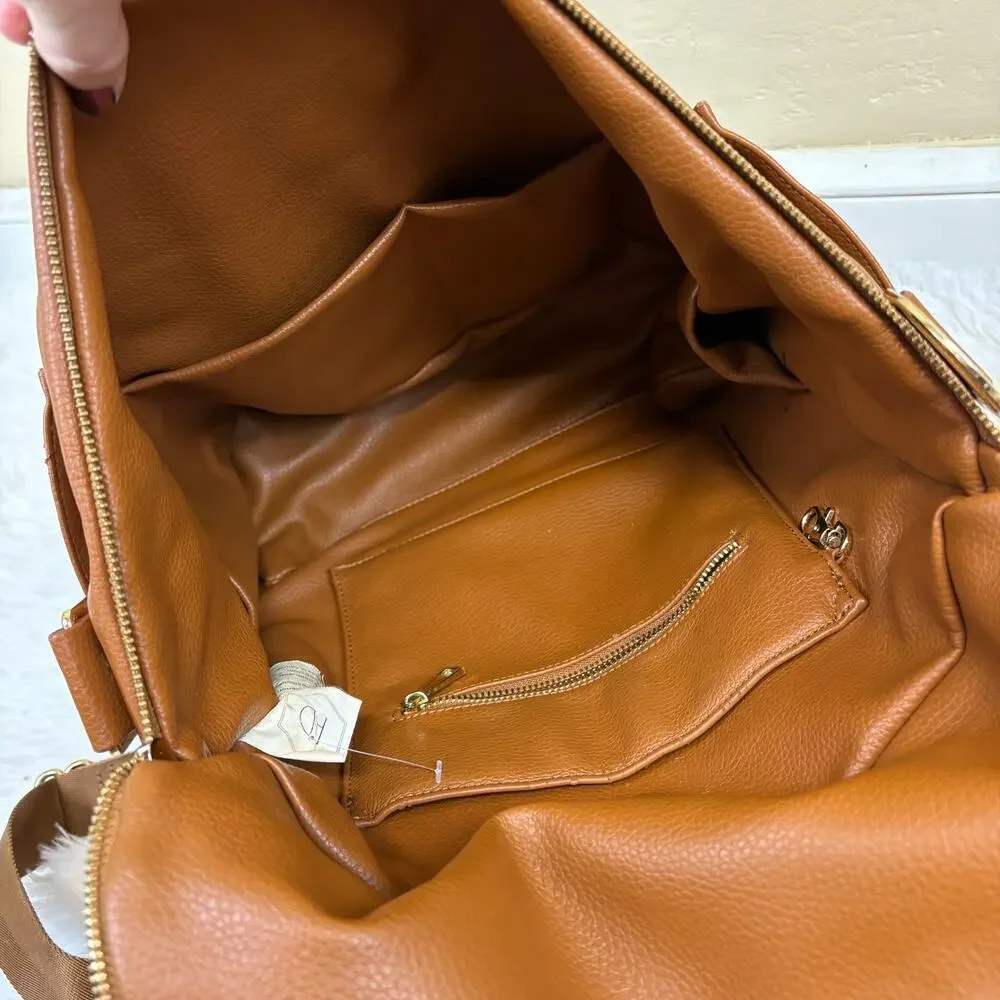 Fawn Design The Original Convertible Diaper Bag Brown Faux Leather